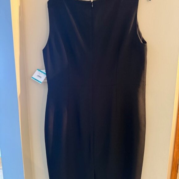KASPER Black Dressy Dress knee length sleeveless with black beaded accents - 16P - Picture 6 of 8